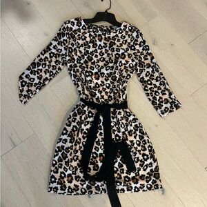Leopard Print Dress with Black Accents
